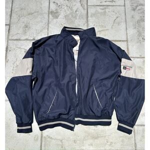 90s Oarsman Foxwoods Navy Blue Wind Breaker - Good Condition